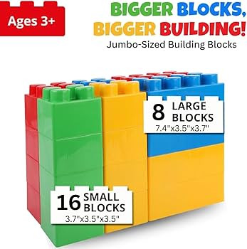 Liberty Imports 24 PCS Giant Building Blocks Starter Set for Toddlers, Plastic Large Building Blo... | Amazon (US)