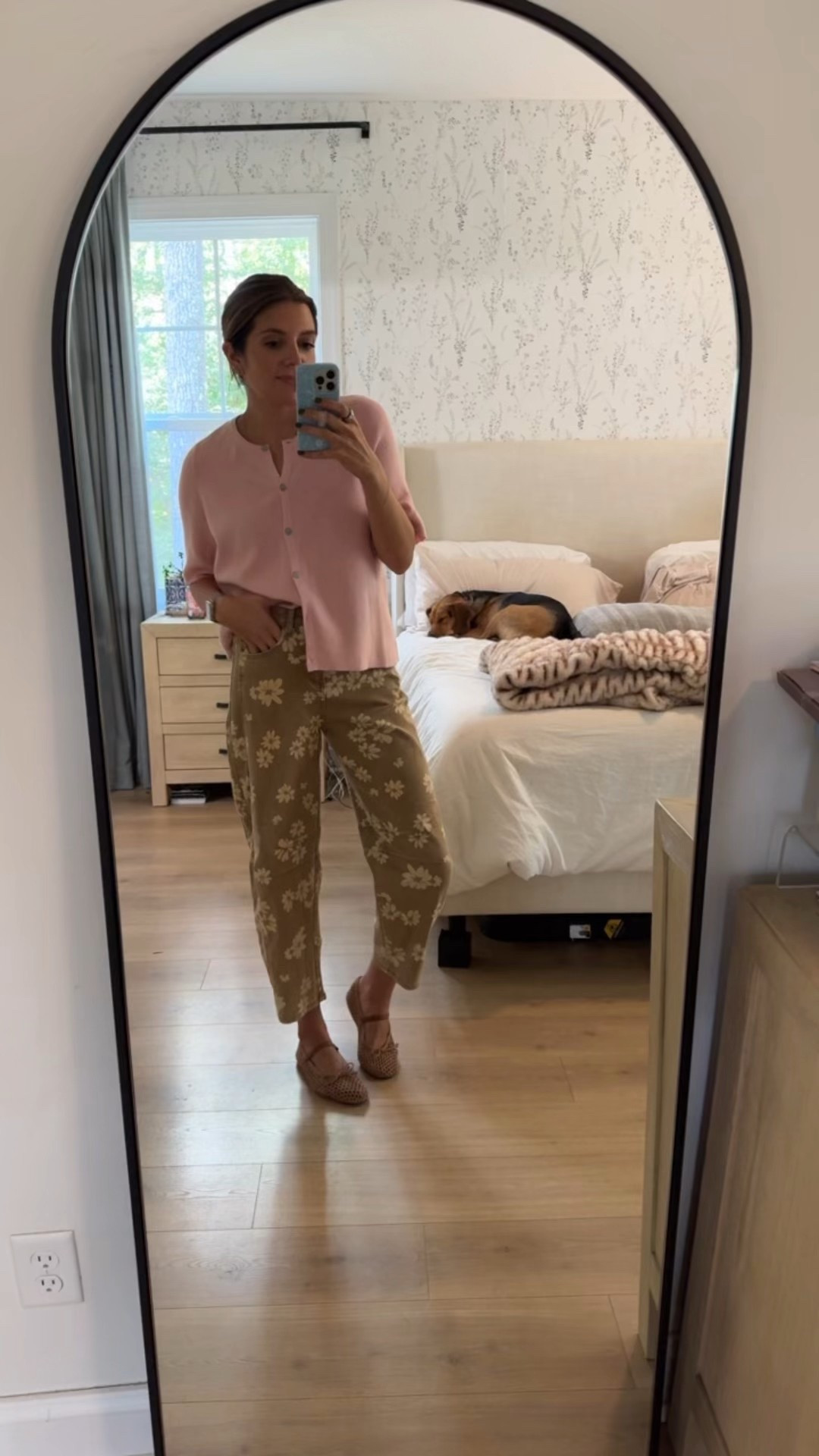 Outfit of the day. Free people inspired floral pants in a size small. Short sleeve cardigan in a size small. Woven flats TTS. All Amazon fashion! Amazon fall outfit 

#LTKFindsUnder50 #LTKOver40