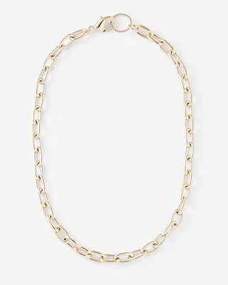 Single Oval Chain Necklace Women's Shiny Gold | Express