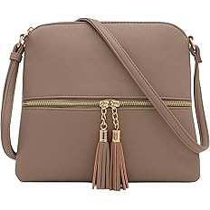 DELUXITY Lightweight Medium Crossbody Bag with Tassel | Lightweight, with Tassel | Amazon (US)