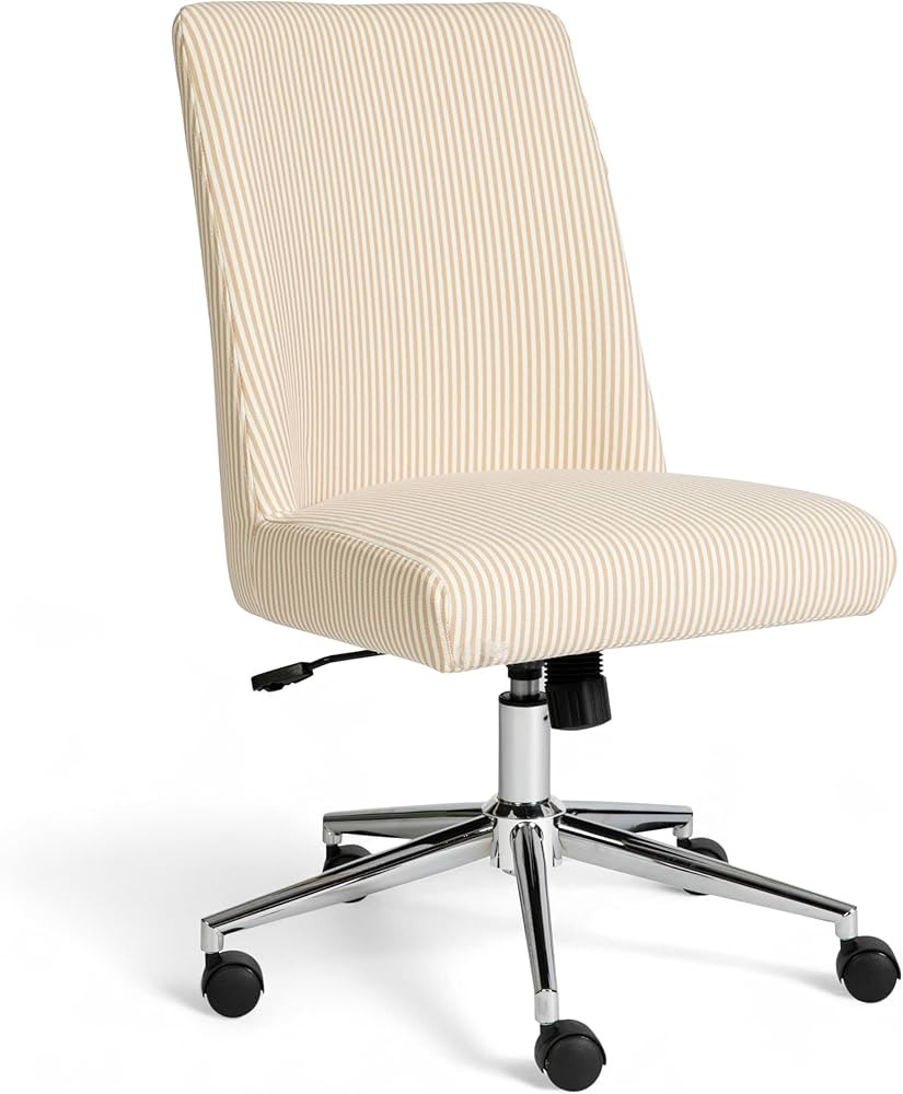 Martha Stewart Maeve Swivel Task Chair with Height Adjustable Seat for Home Office in Beige Strip... | Amazon (US)