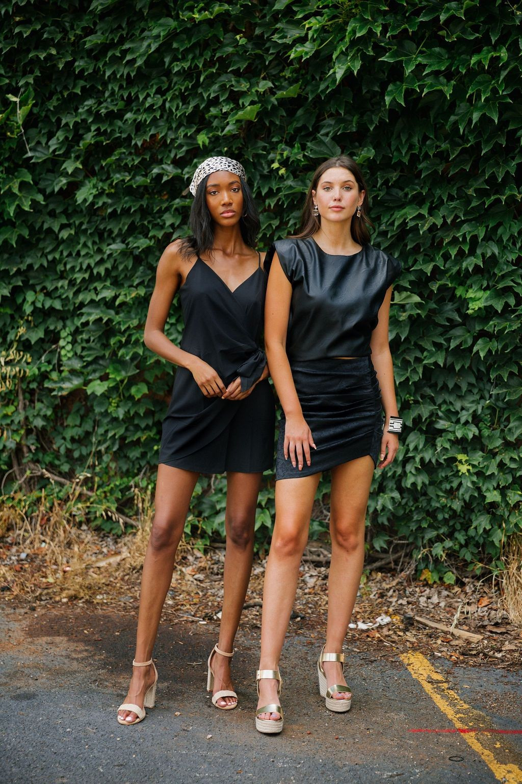 VEGAN LEATHER PADDED SHOULDER TOP | Judith March