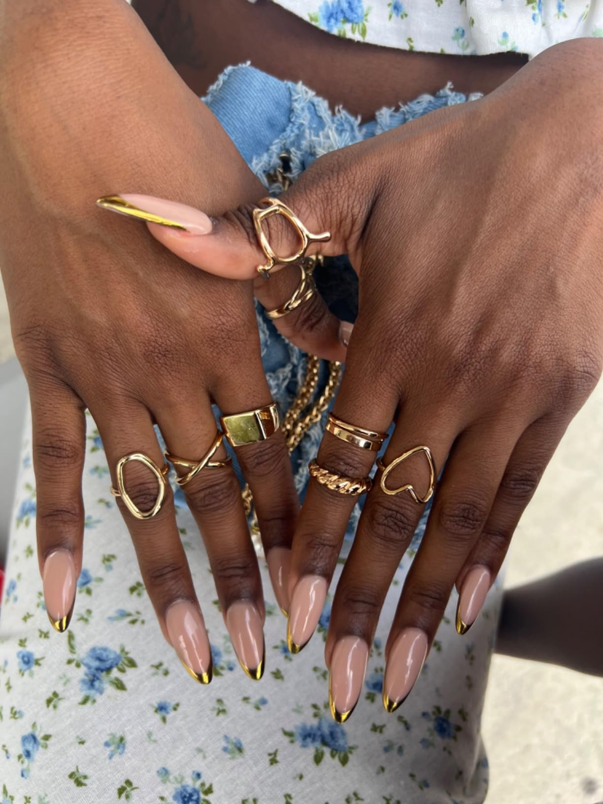 FAXHION 12PCS Gold Stackable Rings Set for Women, 18K Gold Plated Open Stacking Knuckle Ring, Adj... | Amazon (US)