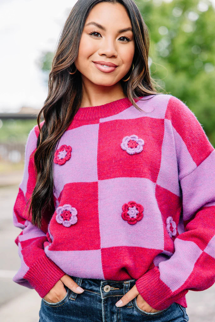 All For You Raspberry Purple Floral Sweater | The Mint Julep Boutique