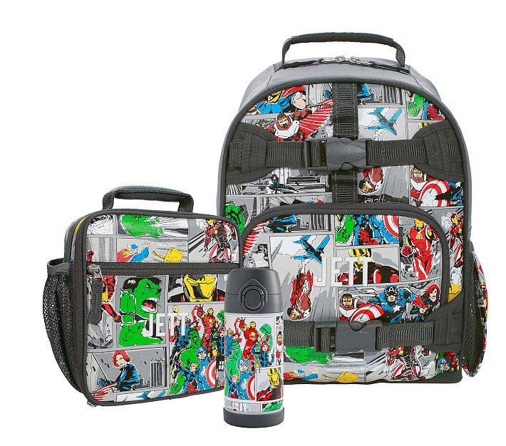 Mackenzie Marvel Comics Glow-in-the-Dark Backpack & Lunch Bundle, Set of 3 | Pottery Barn Kids