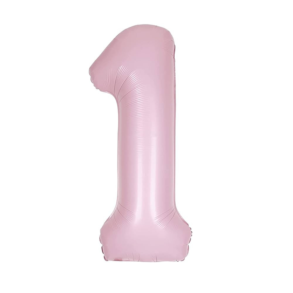 Giant Foil Number 1 Balloon - 86 cm - Matte Baby Pink | Amazon (UK)