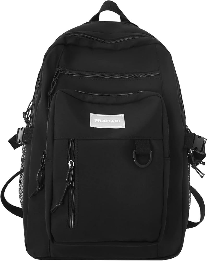 PRAGARI Kids Backpack for School Cute Aesthetic Black Backpack Girls Student Bookbag Women Travel... | Amazon (US)