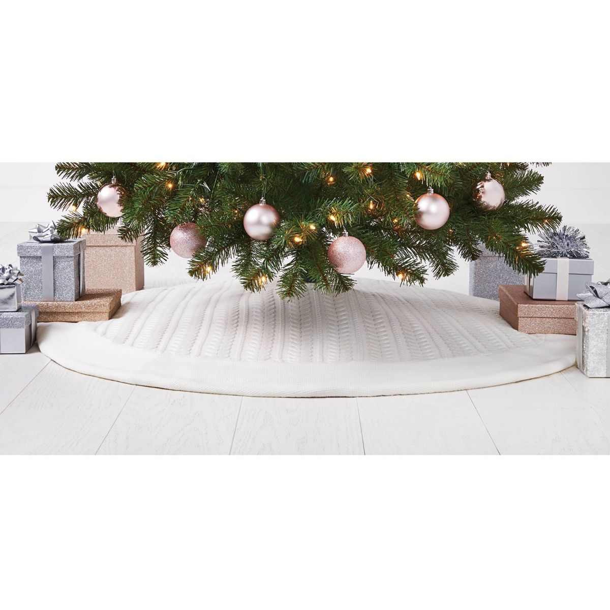 Cable Knit Christmas Tree Skirt Ivory - Wondershop™ | Target