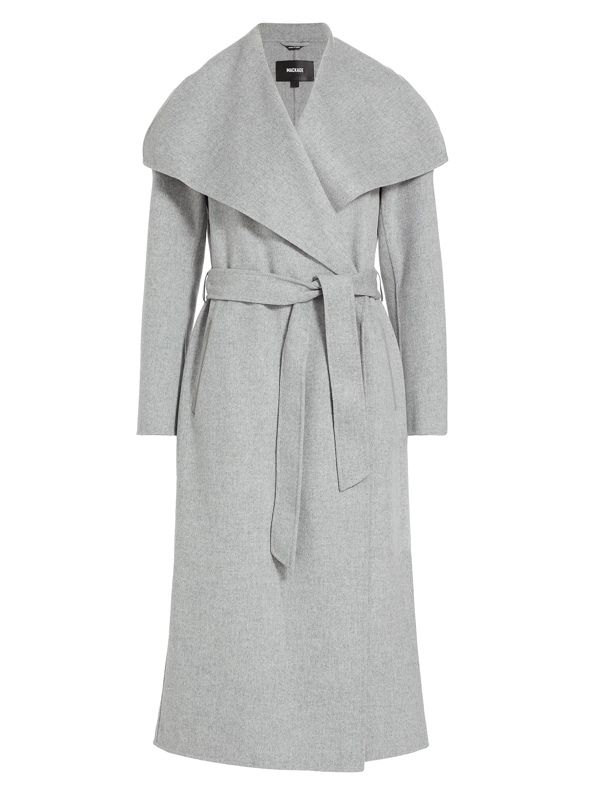 Shop Mackage Belted Light Wool Coat | Saks Fifth Avenue | Saks Fifth Avenue