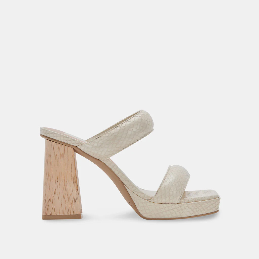 ATLAS HEELS IVORY EMBOSSED STELLA | DolceVita.com