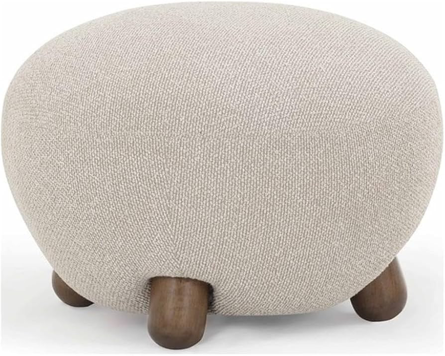 Pemberly Row Contemporary Warm Gray Boucle Upholstered Ottoman | Amazon (US)