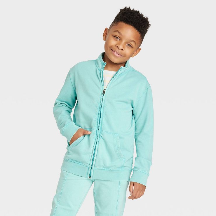 Boys' French Terry Mock Neck Zip-Up Sweatshirt - Cat & Jack™ | Target