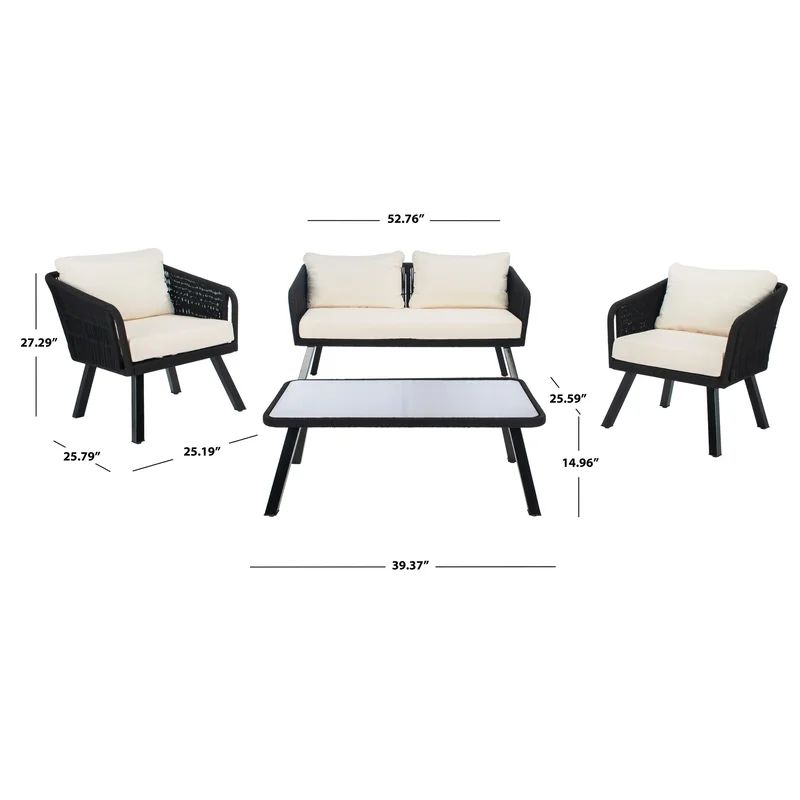 Cangelosi 4 - Person Outdoor Seating Group with Cushions | Wayfair North America