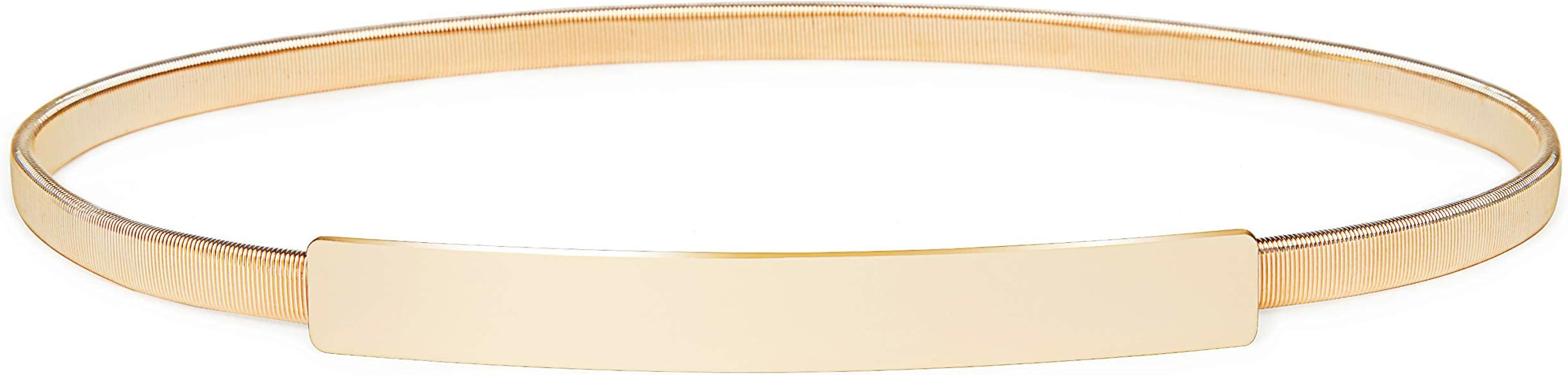 BABEYOND Metal Waistband Skinny Belt Adjustable Waist Strap Belt for Dress       
Material: Metal | Amazon (US)