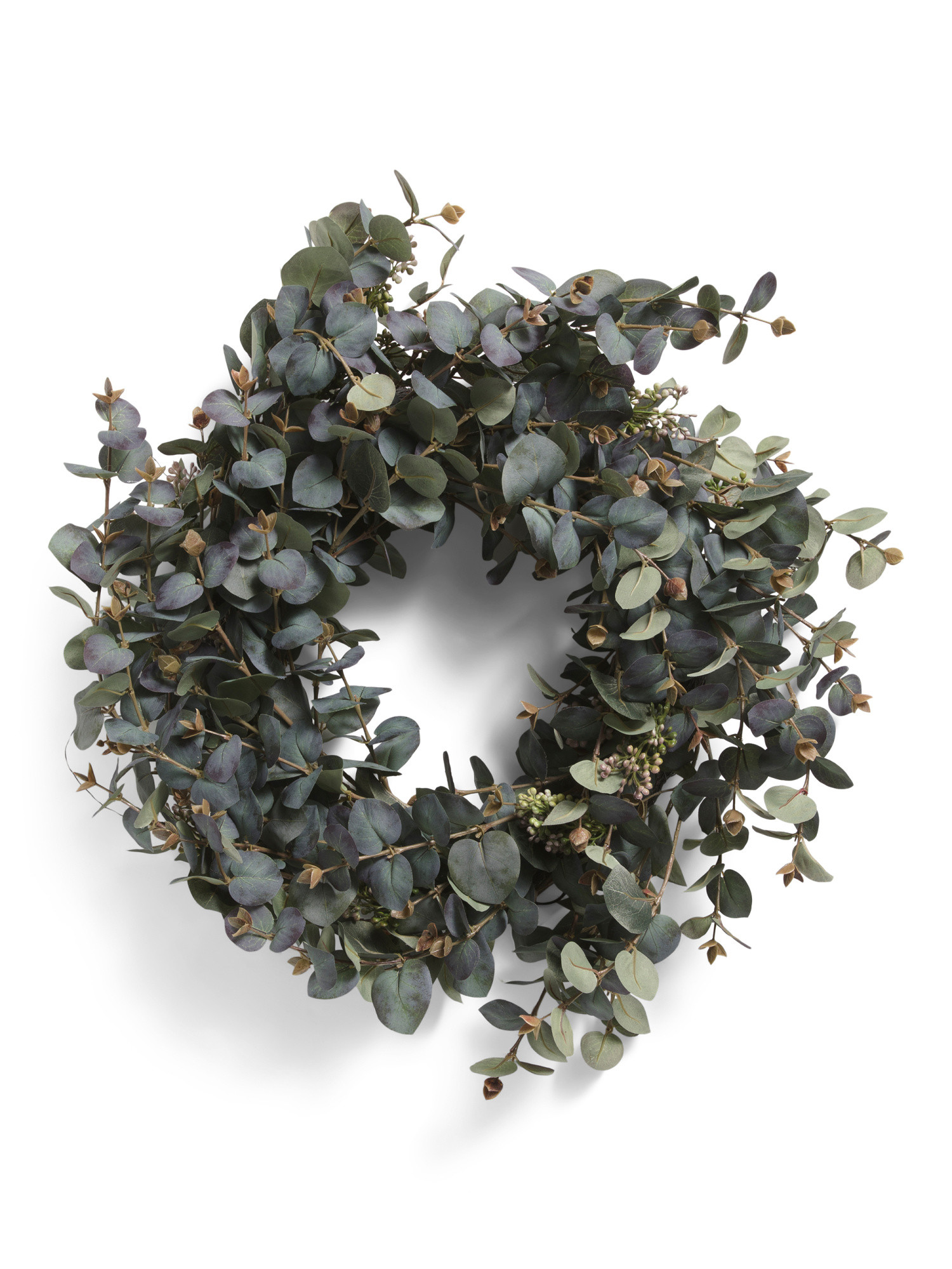 24in Faux Eucalyptus And Sedum Wreath | Plants & Planters | Marshalls | Marshalls