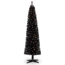 6ft. Pre-Lit Artificial Black Pencil Christmas Tree, Clear Lights by Ashland® | Michaels Stores