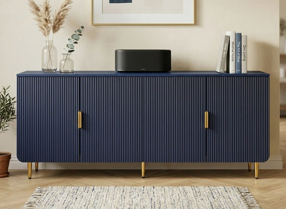 New media console! Loving the dark blue 

#LTKmomlife #LTKHome