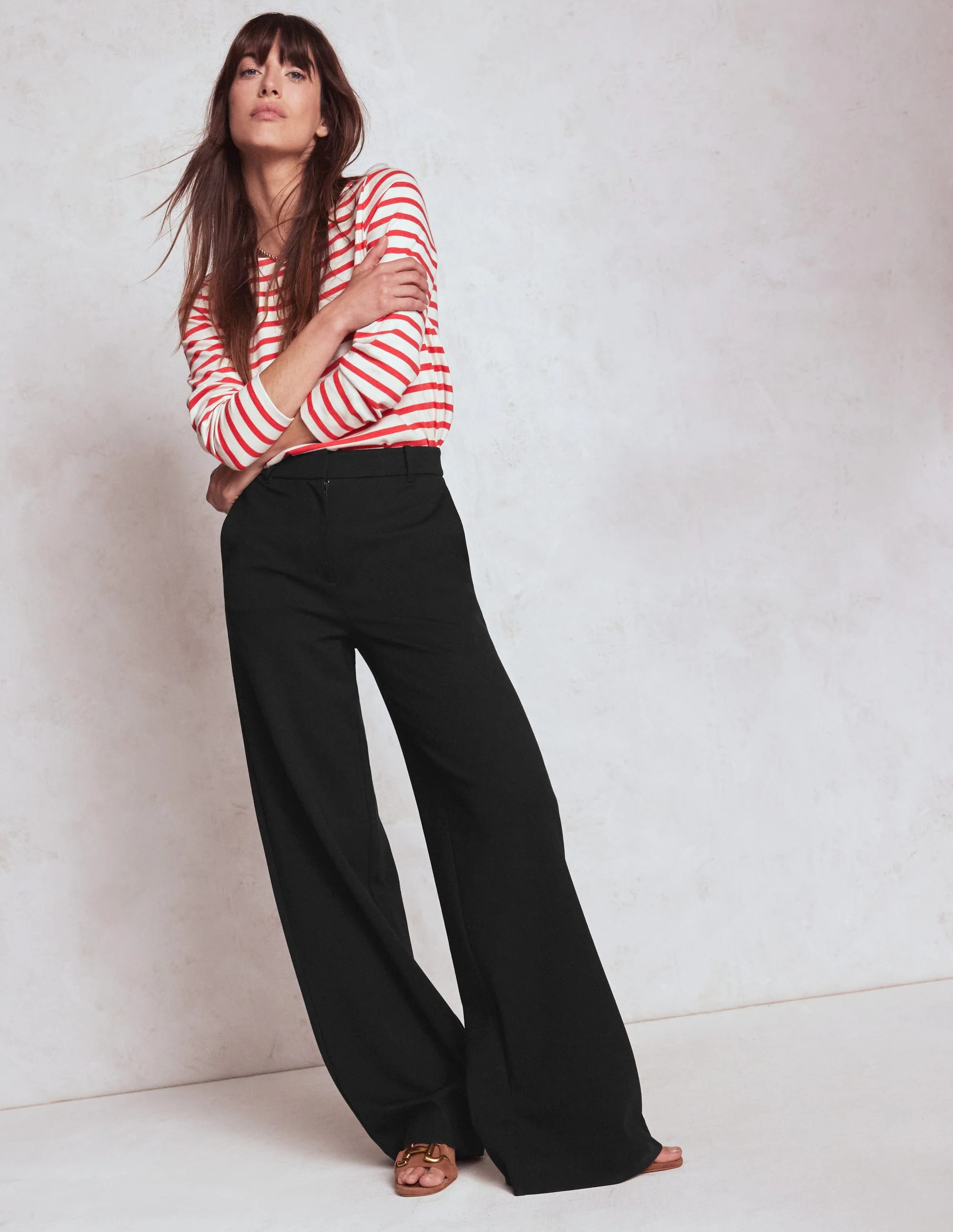Boden Women's Belgravia Ponte Trousers in Black | Size 18 | Boden UK