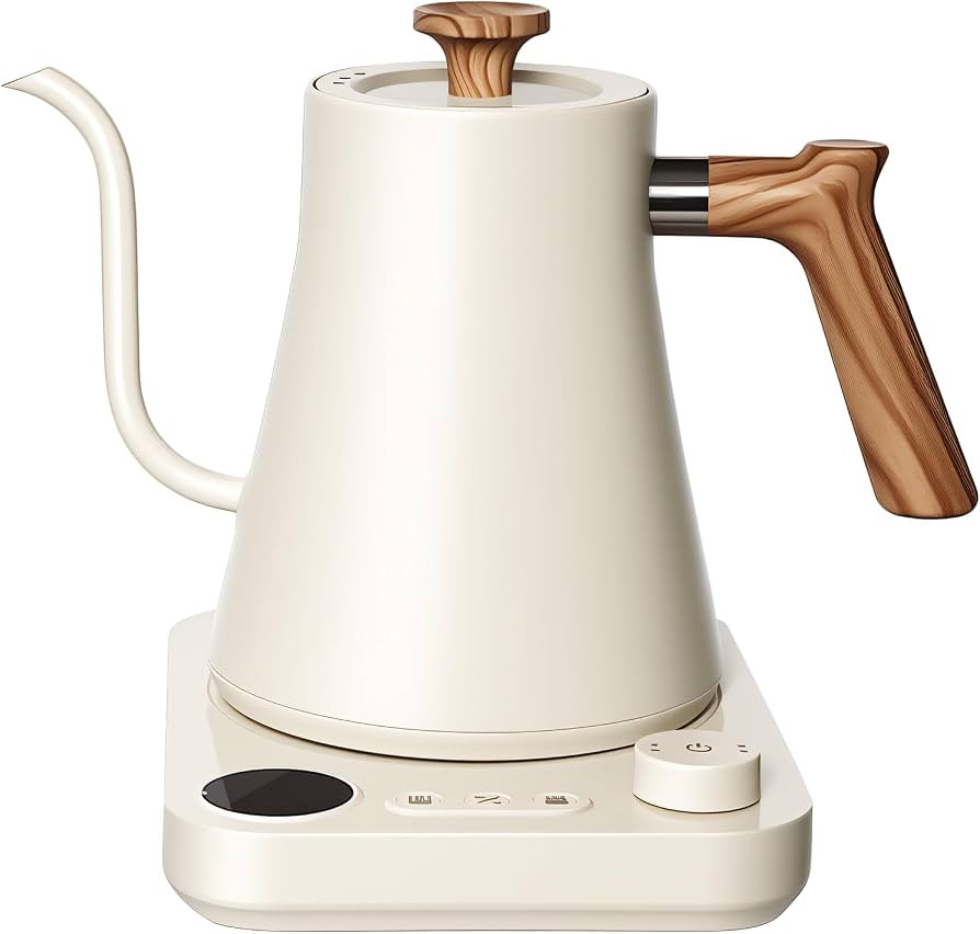 Gooseneck Electric Kettle with Temperature Control, Beige, 0.9L | Amazon (US)