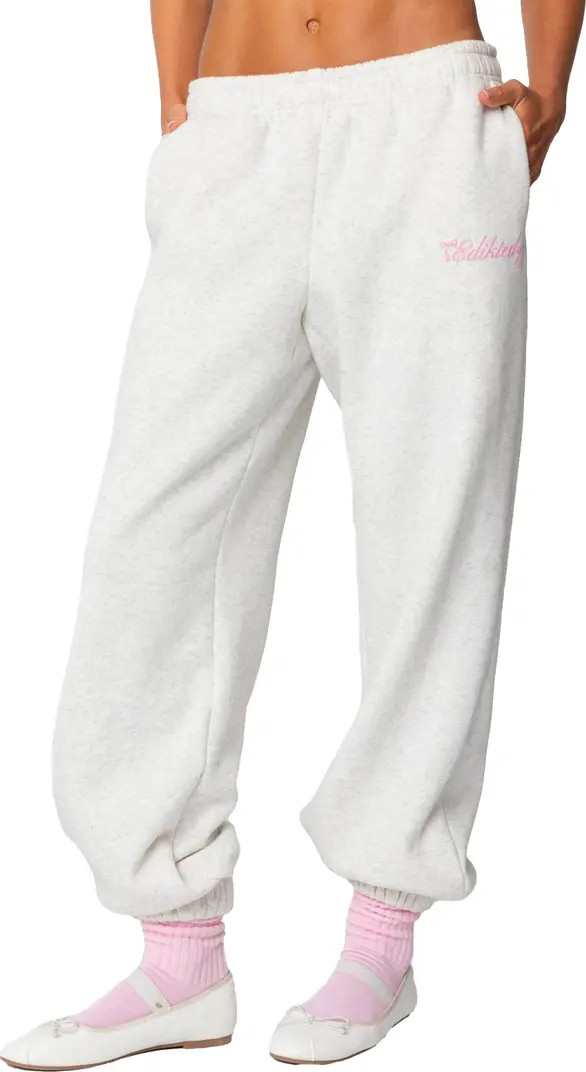 EDIKTED Sasha Bow Detail Sweatpants | Nordstrom | Nordstrom