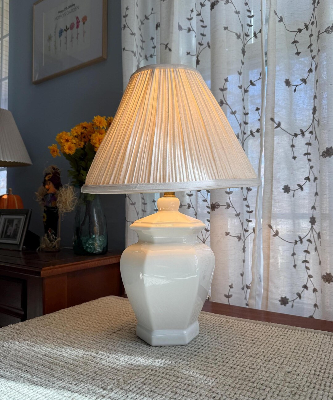 Vintage 80s White Ceramic 3-Way Ginger Jar Lamp | Etsy (US)
