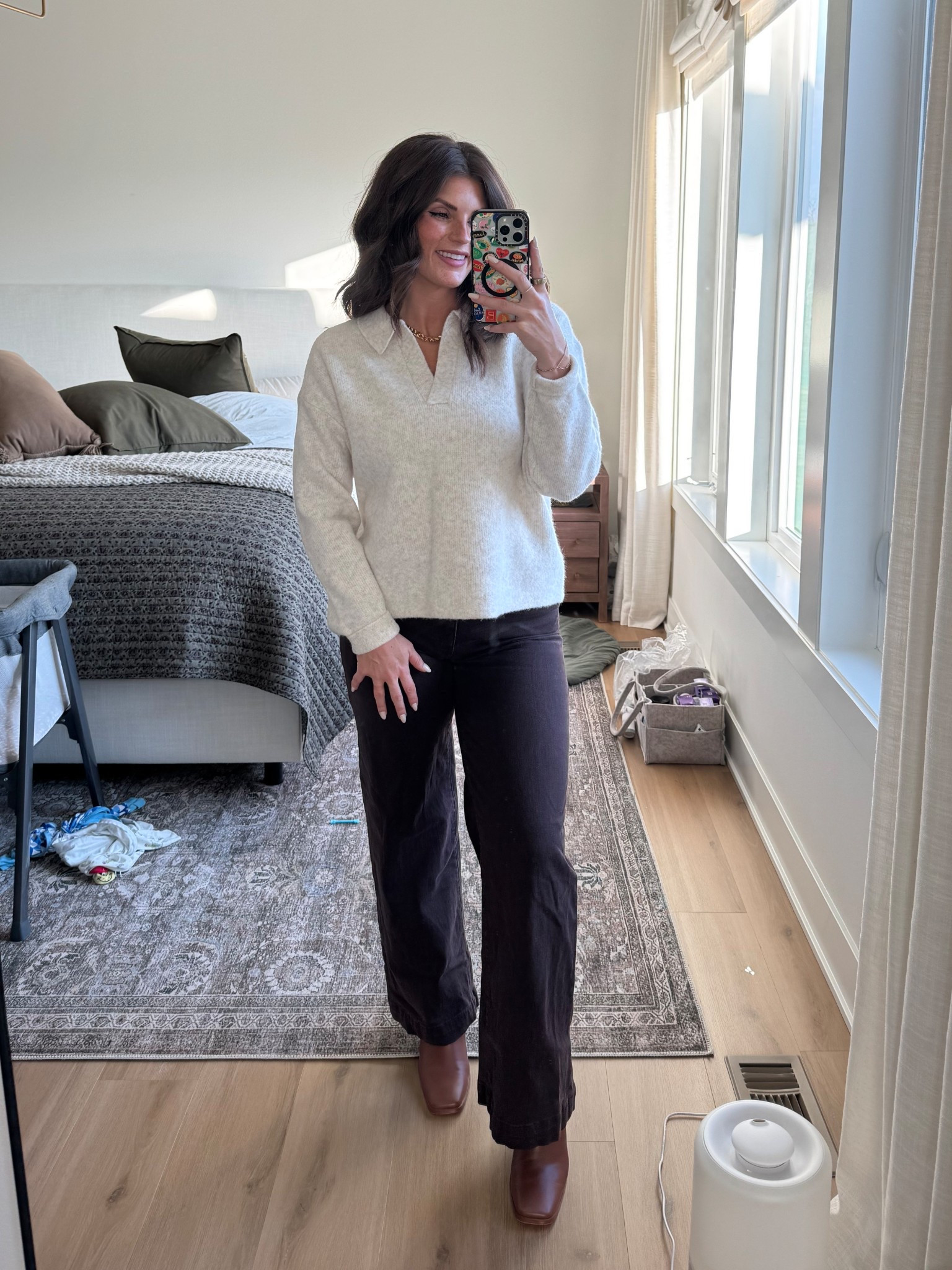 Simple fall work outfit! Target sweater, square toe boots, collared sweater

#LTKootd #LTKFindsUnder50 #LTKWorkwear