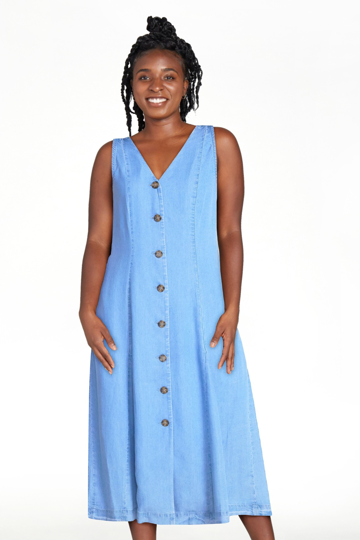 Time and Tru Women's Sleeveless Fit and Flare Midi Dress, Sizes XS-XXXL | Walmart (US)