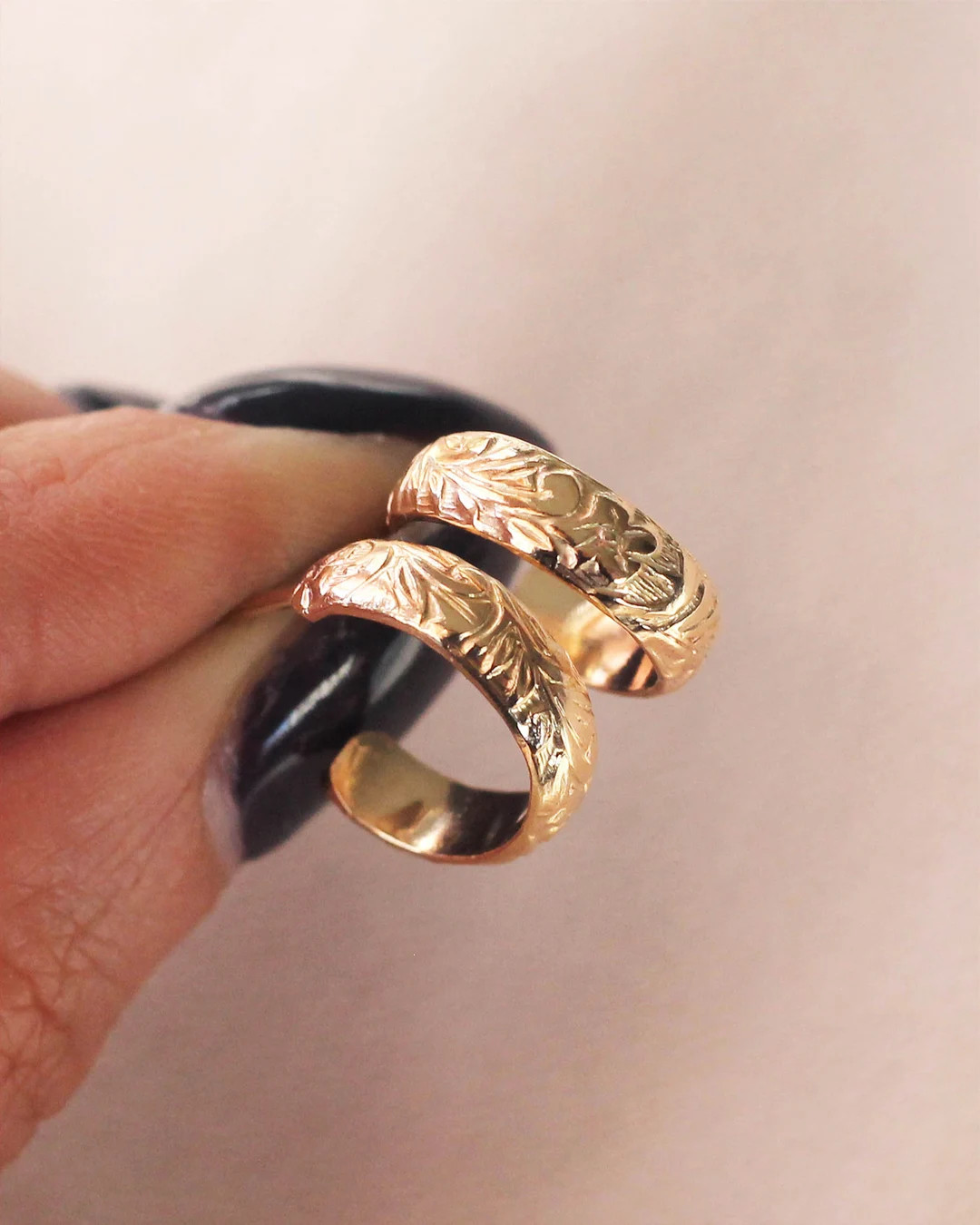 Floral Thick Hoops Flower Earrings 14K Gold Filled E1232 - Etsy | Etsy (US)