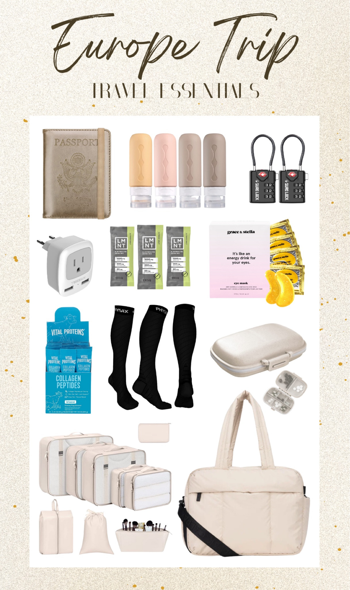 Heading to Spain 🇪🇸 this Summer and here are some of my travel MUSTS. Compression socks for 8+ hour flights are a game changer! 

travel, essentials, abroad, Europe, trip, vacation, Amazon 

#LTKtravel #LTKeurope #LTKunder50