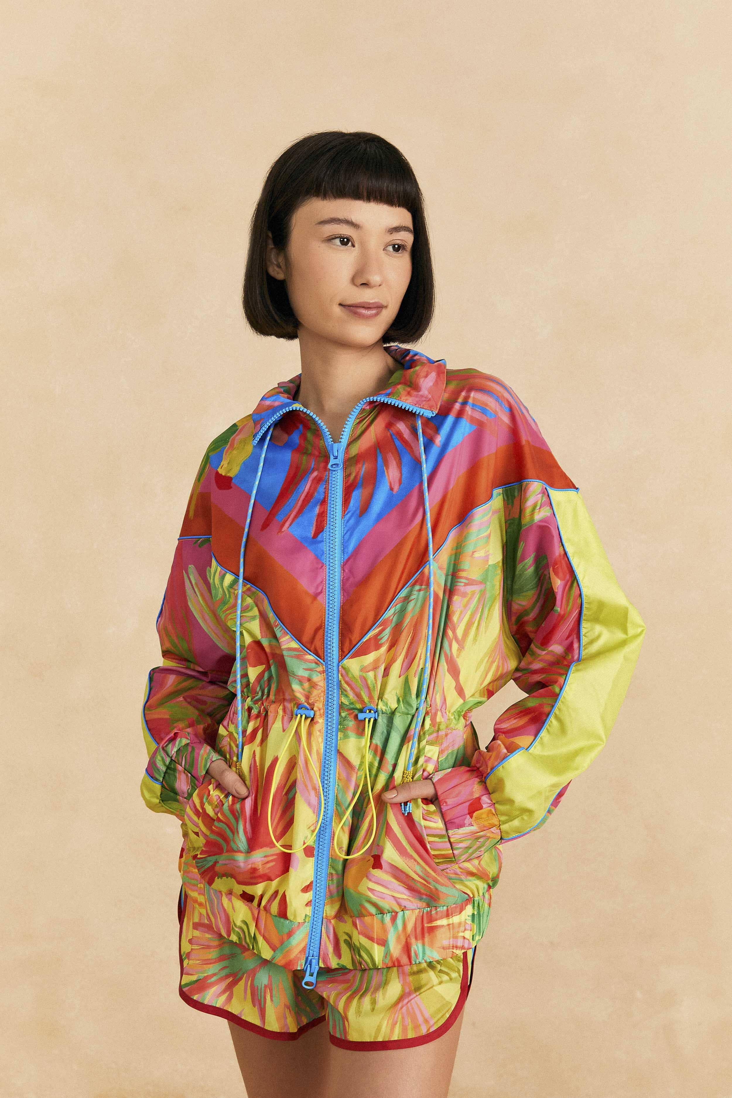 Mixed Painted Birds Windbreaker | FarmRio (US)