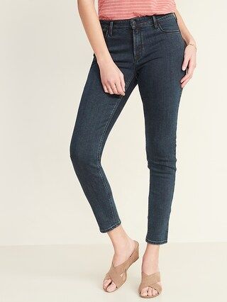 Mid-Rise Dark-Wash Rockstar Super Skinny Jeans for Women | Old Navy (US)