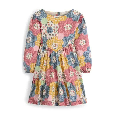 Mini Boden Kids' Floral Wing Sleeve Dress in Floral Patchwork at Nordstrom, Size 3-4T | Nordstrom
