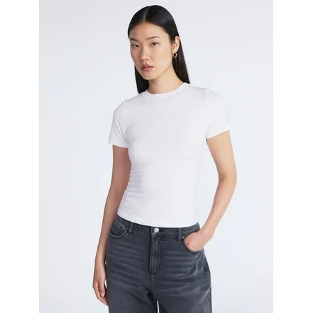 Scoop Women’s Stretch Cotton Blend Baby Tee with Short Sleeves, XS-XXL | Walmart (US)