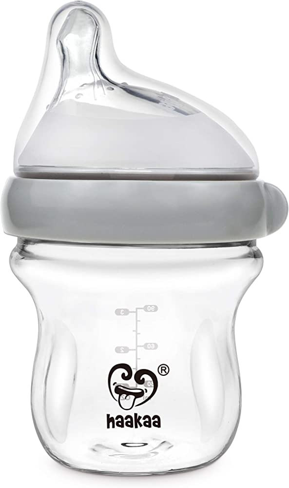 haakaa Gen.3 Natural Glass Baby Bottle 4.2oz/120ml - Wide Neck Anti-Colic Slow Flow Nipple for 0M... | Amazon (US)