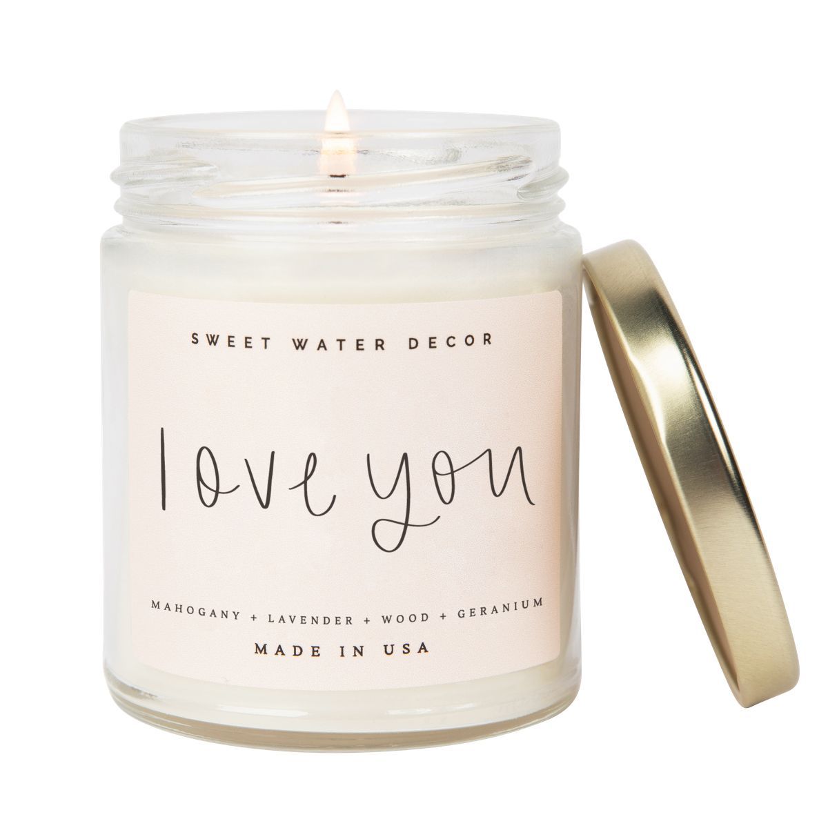 Sweet Water Decor Love You 9oz Clear Jar Soy Candle | Target