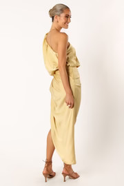 Sonny One Shoulder Midi Dress - Mustard | Petal & Pup (US)