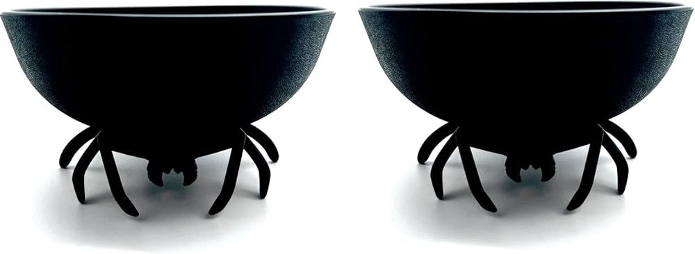 InkedSky Halloween Spider Bowls Heavy Plastic Candy Dishes 8" Circumference and 3" Deep - Set of ... | Amazon (US)