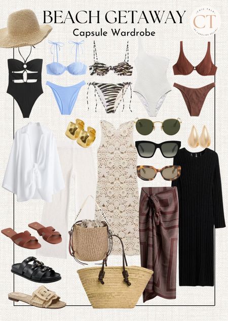 Beach getaway outfit ideas! 
Bikini, one piece swimsuit, knit dress, beach dress, spring sandals, knit dress, beach outfits

#LTKtravel #LTKSeasonal #LTKswim