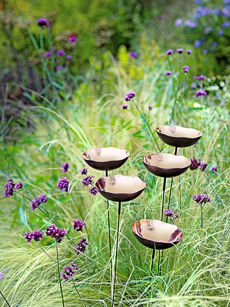 Gardener's Supply Company Copper Poppy Sways, Set of 5 |Outdoor 30" High Decorative Durable Coppe... | Amazon (US)