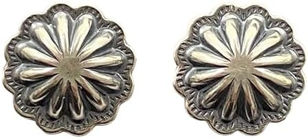 Sterling Silver Repousse Concho Stud Earrings For Women (1 Pair), One-size | Amazon (US)