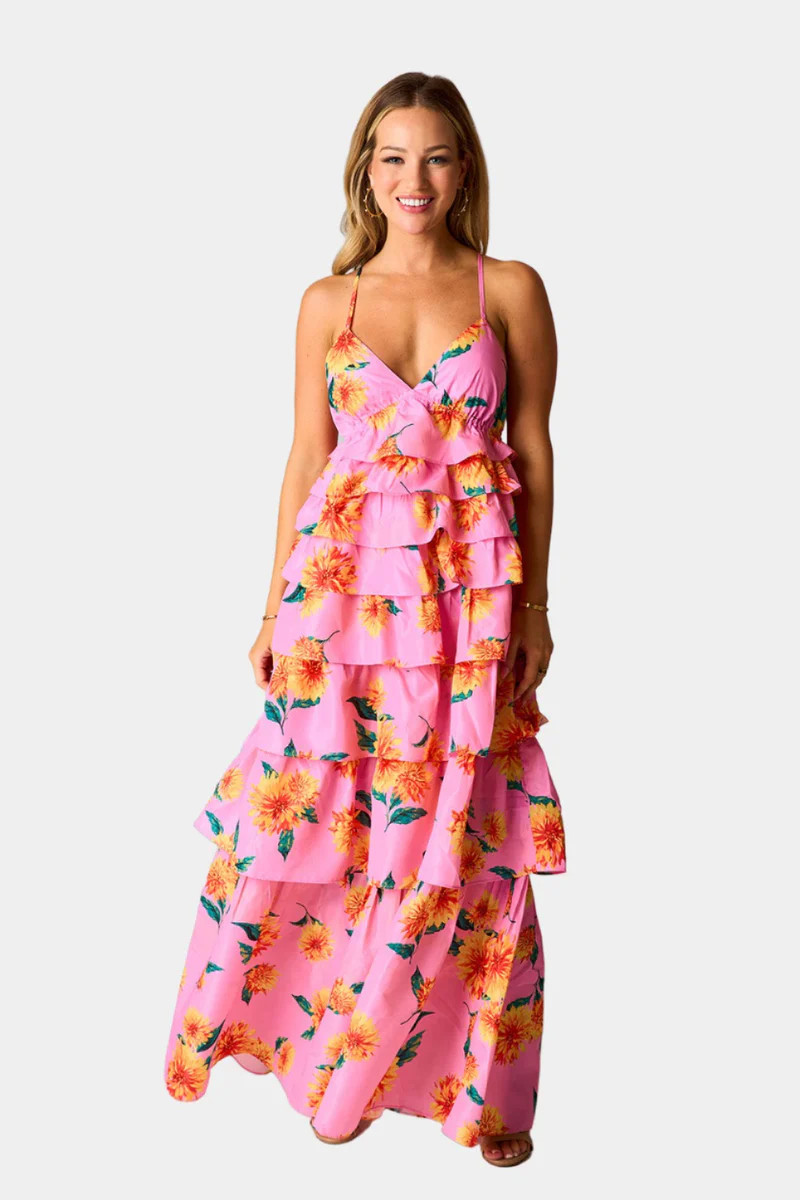 BuddyLove | Callie Tiered Maxi Dress | Sunflower | BuddyLove