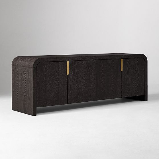 Julius Media, 68", Oak Veneer/Poplar Solid, Smoked Oak | West Elm (US)