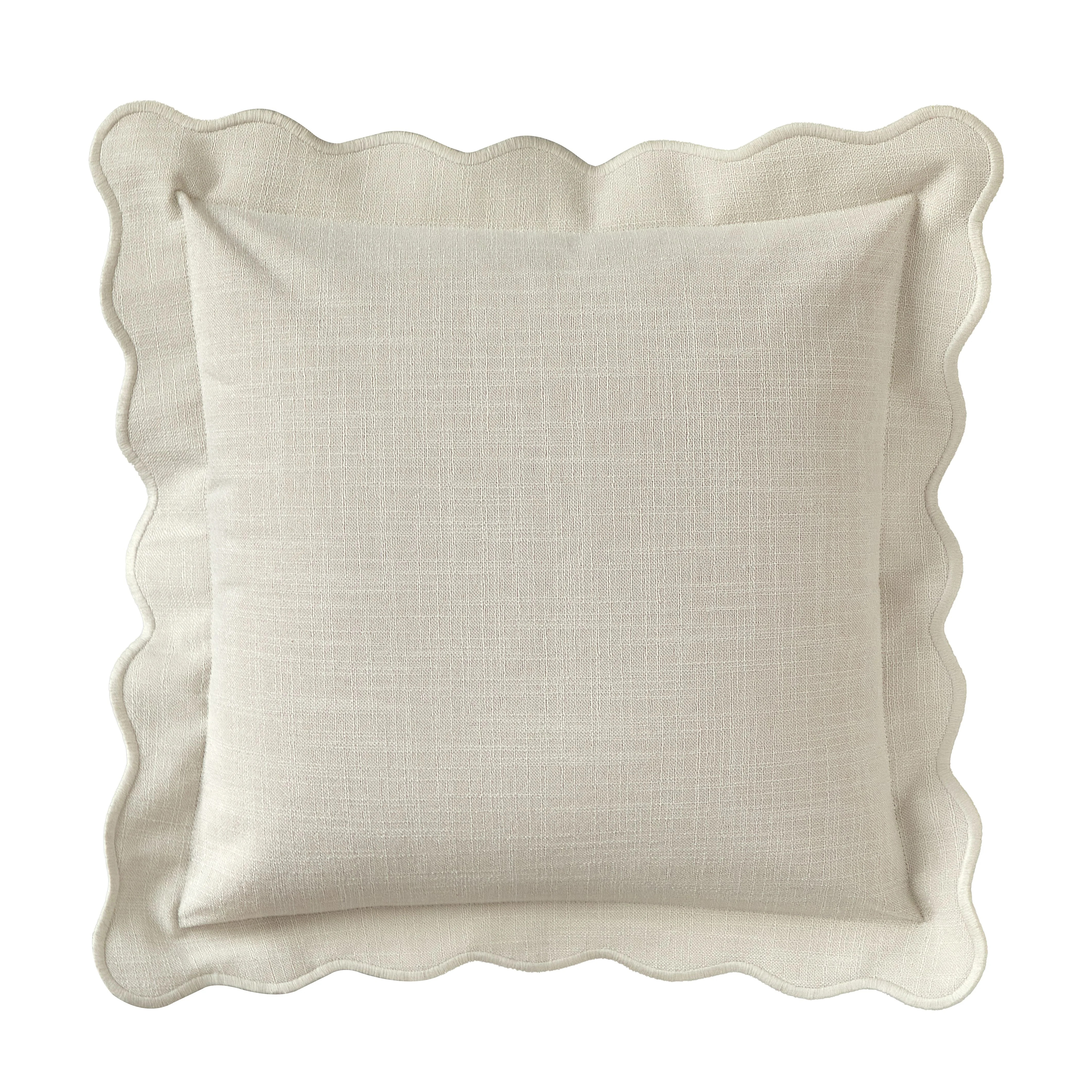 Mainstays by Becky G. & Alejandra Scallop Decorative Pillow, Papyrus Beige, 18" x 18" | Walmart (US)