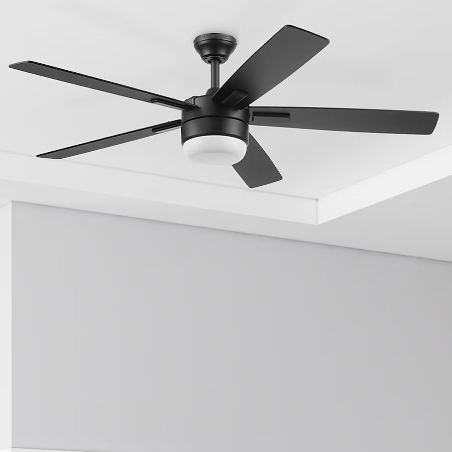 Harbor Breeze Boltz III 52-in Matte Black with Black/Antique Gray Blades Color-changing Indoor Ce... | Lowe's