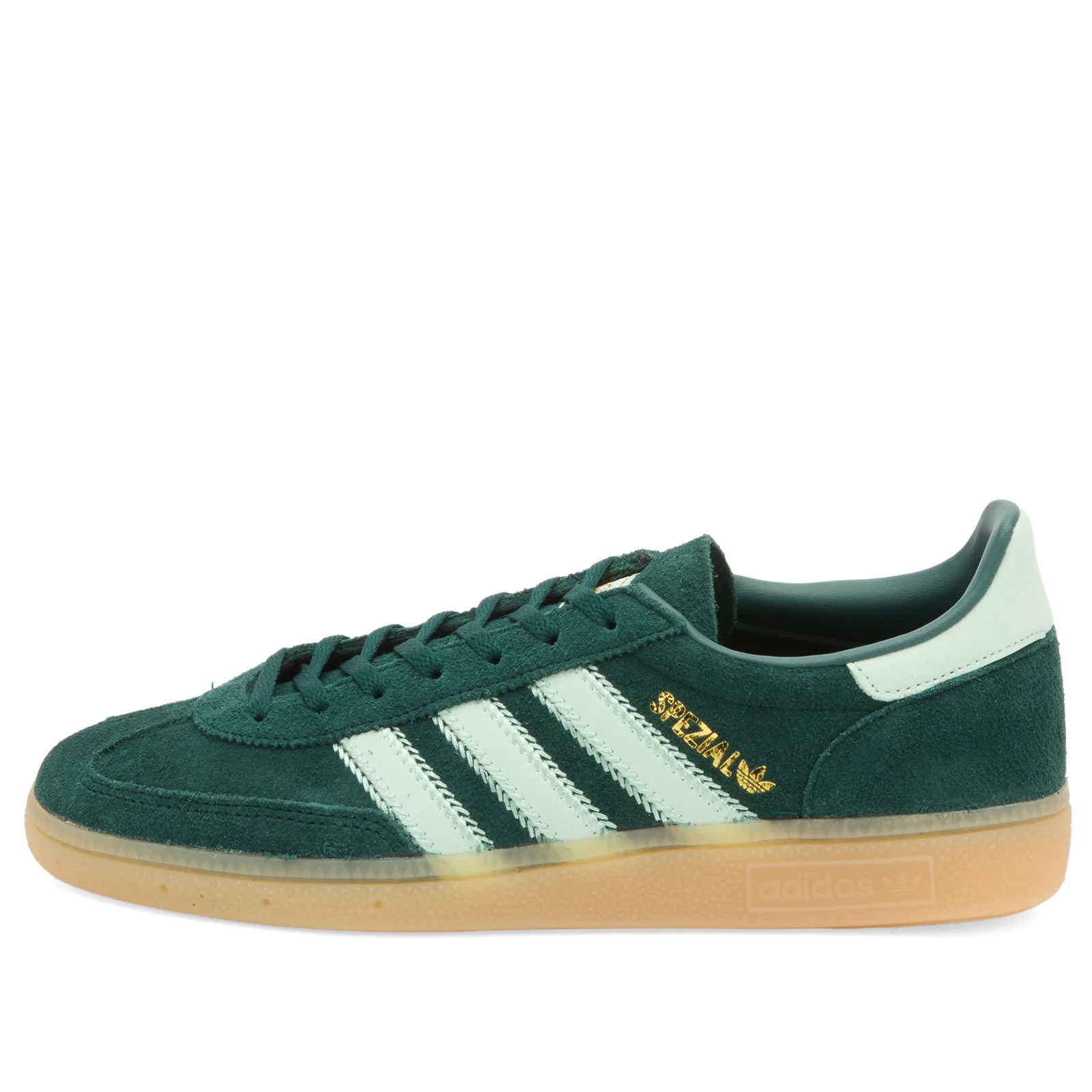 Adidas Handball Spezial Sneaker in Aurora Ivy/Ash Green/Gum, Size UK 3.5 | END. Clothing