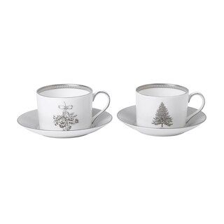 Winter White Teacup & Saucer, Set of Two | Wedgwood | Wedgwood
