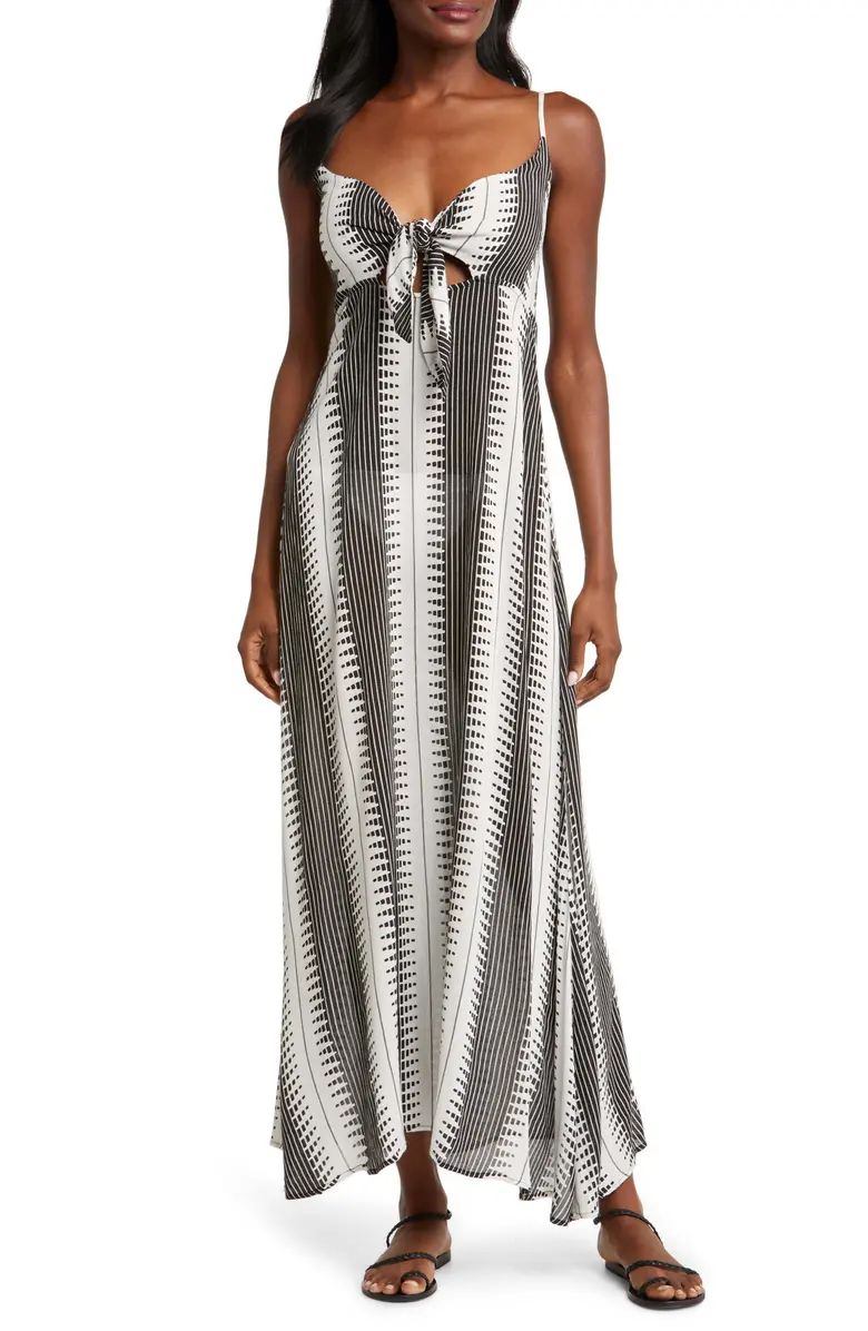 Cutout Tie Front Maxi Cover-Up Sundress | Nordstrom