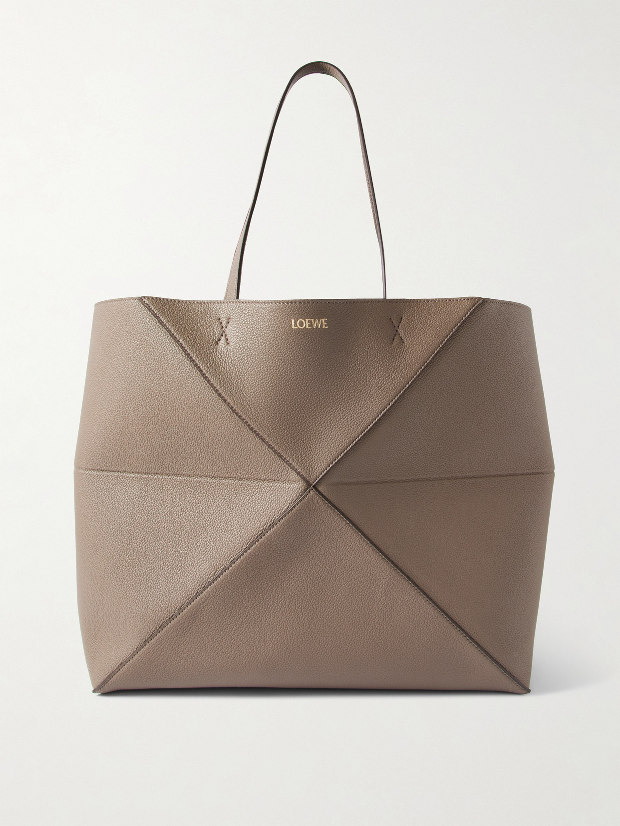 LOEWE - Puzzle Fold Horizontal Large Textured-leather Tote - Brown | NET-A-PORTER (US)