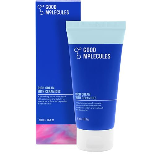 Good Molecules Rich Cream with Ceramides 50 ml / 1.6 oz – Daily Facial Moisturizer for Dry Skin, Redness – Face Lotion with Betulin Soothe, Plump, Hydrate, Moisturize – Anti-aging Skin Care | Amazon (US)