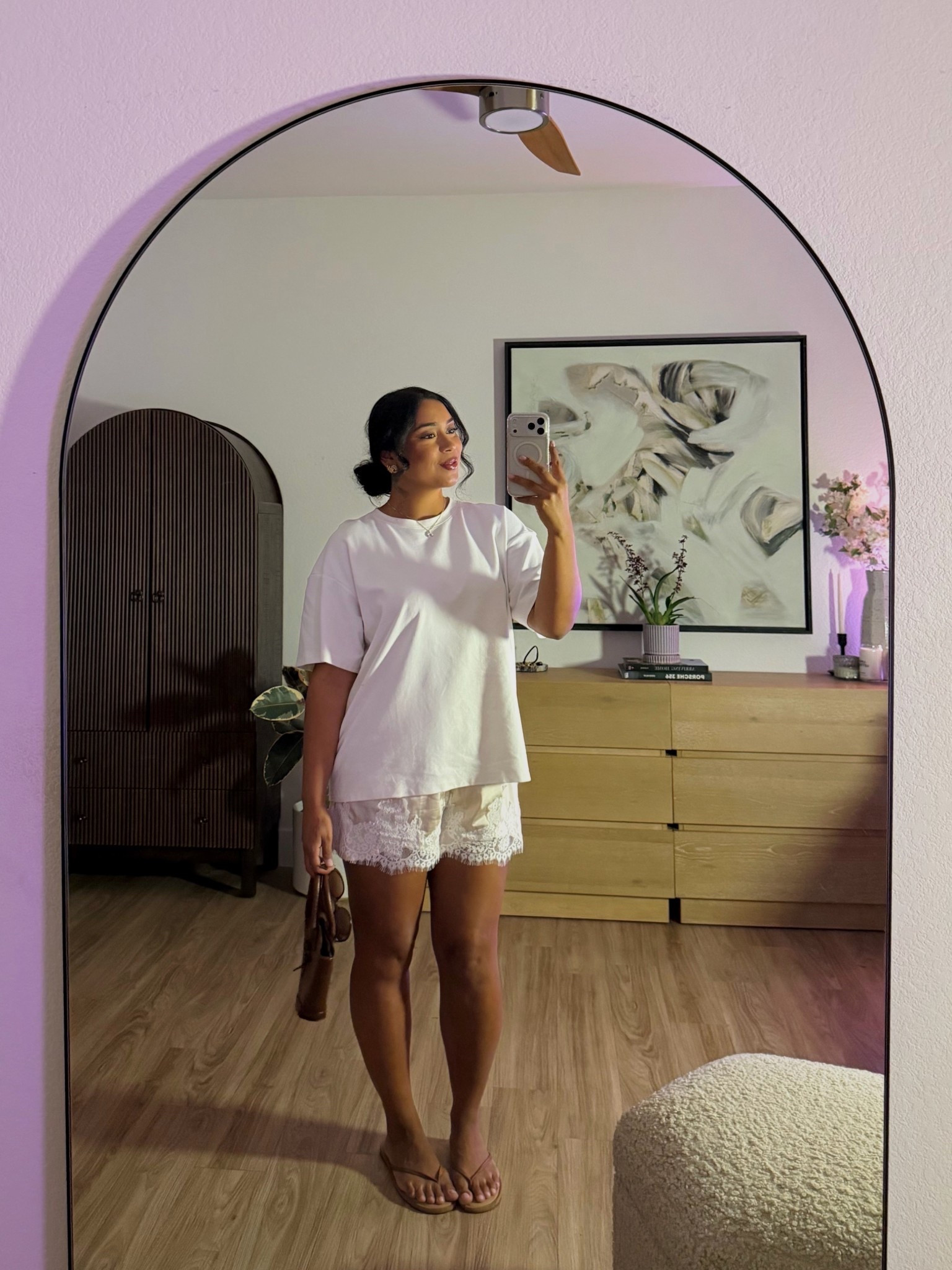 casual outfit of the day🤍 love the lace shorts for spring/ summer (so stretchy & comfy)

Shirt is Aritzia (wearing a L, love that it has an oversized fit to it) & shorts are Amazon (size up if ur in between sizes, runs a tiny bit small imo, I’m wearing a L but could’ve done an XL)!

#LTKSeasonal #LTKootd #LTKMidsize